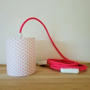 Belamp Lampe Baladeuse Pois Rose Cordon Rose Fushia 6
