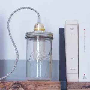 Reversible Lampe Bocal à Poser Fil Beige 10