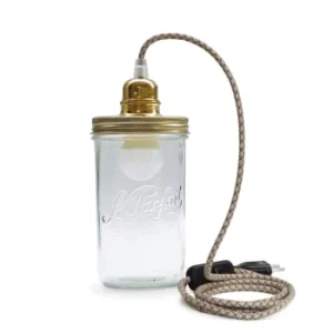 Reversible Lampe Bocal à Poser Fil Beige 16