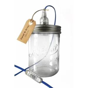 Fenel & Arno Lampe Bocal En Verre Bleu Marine 12
