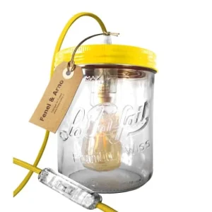 Fenel & Arno Lampe Bocal En Verre Jaune 10