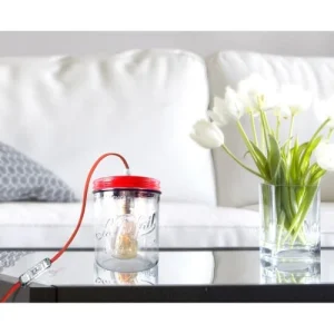 Fenel & Arno Lampe Bocal En Verre Rouge 10