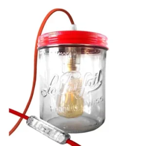 Fenel & Arno Lampe Bocal En Verre Rouge 18