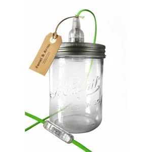 Fenel & Arno Lampe Bocal En Verre Vert Chèvrefeuille 12