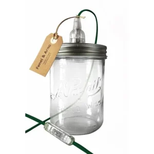 Fenel & Arno Lampe Bocal En Verre Vert Foncé 12