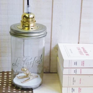 Reversible Lampe Bocal Skieurs Fil Noir 10
