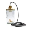 Reversible Lampe Bocal Skieurs Fil Noir 20
