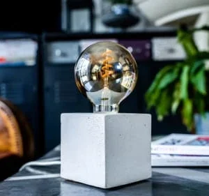 Junny Lampe Cube En Béton Gris Fabrication Artisanale 10