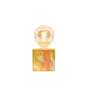Junny Lampe Cube Marbré En Béton Jaune & Bleu 14