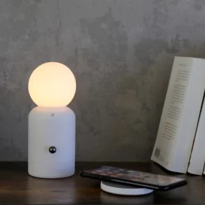 LIVOO Lampe D’ambiance Chargeur Sans Fil En ABS Blanc 10