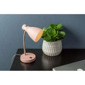 Leitmotiv Lampe De Bureau En Métal New Study Rose Poudré 10