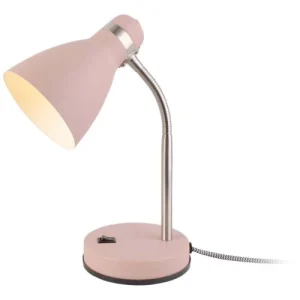 Leitmotiv Lampe De Bureau En Métal New Study Rose Poudré 12