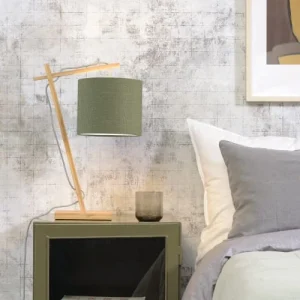 Good & Mojo Lampe De Table Bambou/lin Vert H46cm 10