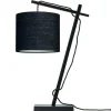 Good & Mojo Lampe De Table Bambou Noir/lin H46cm 20