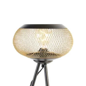 QAZQA Lampe De Table En Acier Noir 16