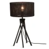 Good & Mojo Lampe De Table En Bambou Abat-jour En Jute Noir, H. 45cm 17