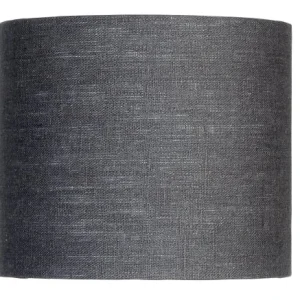 Good & Mojo Lampe De Table En Bambou Abat-jour En Lin Gris Foncé, H. 47cm 18