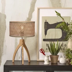 Good & Mojo Lampe De Table En Bambou Naturel, H. 40cm 12