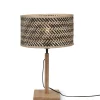 Good & Mojo Lampe De Table En Bambou Naturel/noir, H. 38cm 11
