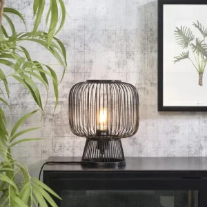 Good & Mojo Lampe De Table En Bambou Noir H30cm 10