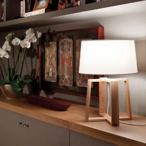 Keria Lampe De Table En Bois Blanc 8