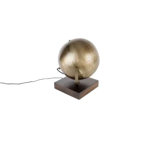 QAZQA Lampe De Table En Bois Bronze 16