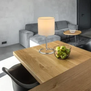 Globo Lampe De Table En Métal Argente 9