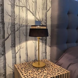 Now’s Home Lampe De Table En Métal Noir Et Doré H41cm 10
