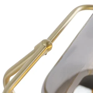 QAZQA Lampe De Table En Verre Doré/laiton 10