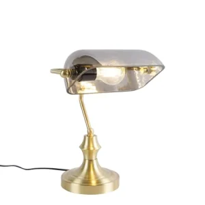 QAZQA Lampe De Table En Verre Doré/laiton 16