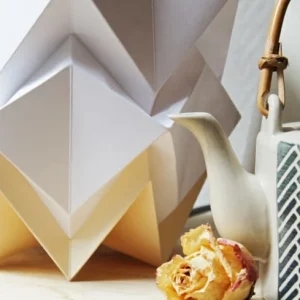Tedzukuri Atelier Lampe De Table Origami Bicolore En Papier Taille S 14