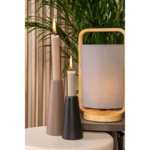 PRESENT TIME Lampe De Table Snap Wood Pin Gris 10