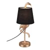 Trio Lampe Décorative Flamingo Doré Et Abat-jour Noir 22