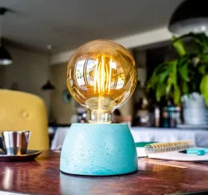 Junny Lampe Dôme En Béton Turquoise Fabrication Artisanale 10