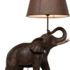 Kare Design Lampe éléphant En Polyrésine Marron Et Abat-jour En Lin 20