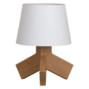 Britop Lighting Lampe En Bois Et Abat-jour Blanc 14