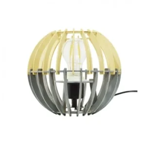 C-Création Lampe En Lamelles De Bois Naturel Et Gris 18