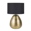 Maisons Du Monde Lampe En Métal Doré Et Abat-jour En Coton Noir D51 11