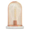C-Création Lampe En Métal Grillagé Cuivré, Base En Marbre Blanc 14