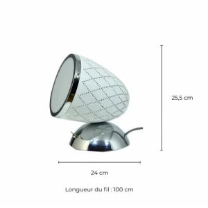 C-Création Lampe En Métal Perforé Blanc 11