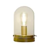 C-Création Lampe En Verre Transparent, Base En Métal Doré 22