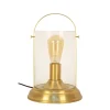 C-Création Lampe En Verre Transparent, Base En Métal Doré 13
