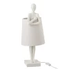 LANADECO Lampe Figurine Soutien Résine Blanche H58cm 14