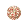 MOAROOM Lampe Floral Colorée 80cm Bambou Et Rouge 19