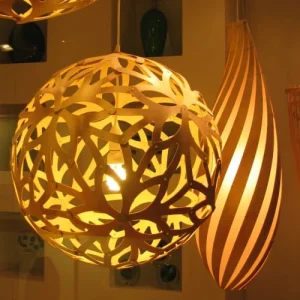 MOAROOM Lampe Floral Colorée 80cm Bambou Et Rouge 16