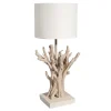 Maisons Du Monde Lampe Imitation Bois Flotté Et Abat-jour Blanc 20
