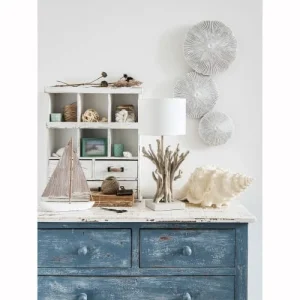 Maisons Du Monde Lampe Imitation Bois Flotté Et Abat-jour Blanc 18