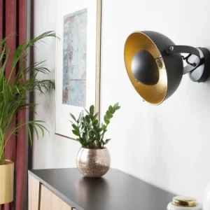 Beliani Lampe Murale Noire Et Dorée 10