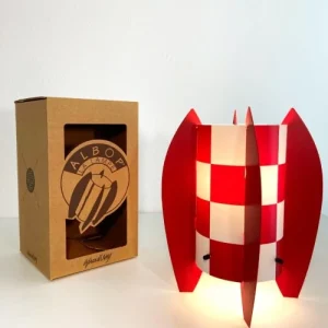 Gérard Lamy Lampe Ø 12 Cm Damier Rouge 7