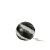 LANADECO Lampe Ronde Verre Blanc Et Noir 20